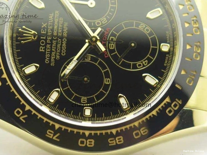 0109 Tailored Daytona 116518 LN YG ARF 1:1 Best Edition Black Dial On Rubber Strap A4130 Super Clone 3479